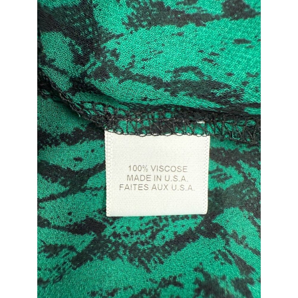 MISA Los Angeles Emerald green ruffled bell sleeve blouse Size Small - Picture 6 of 9